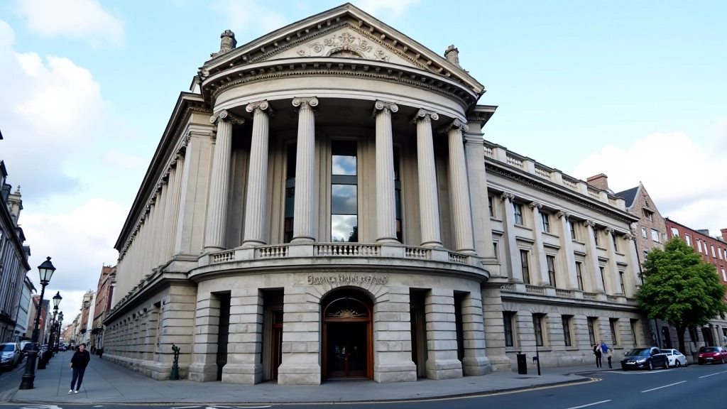 Central Bank of Ireland building exterior with historic architecture in Dublin