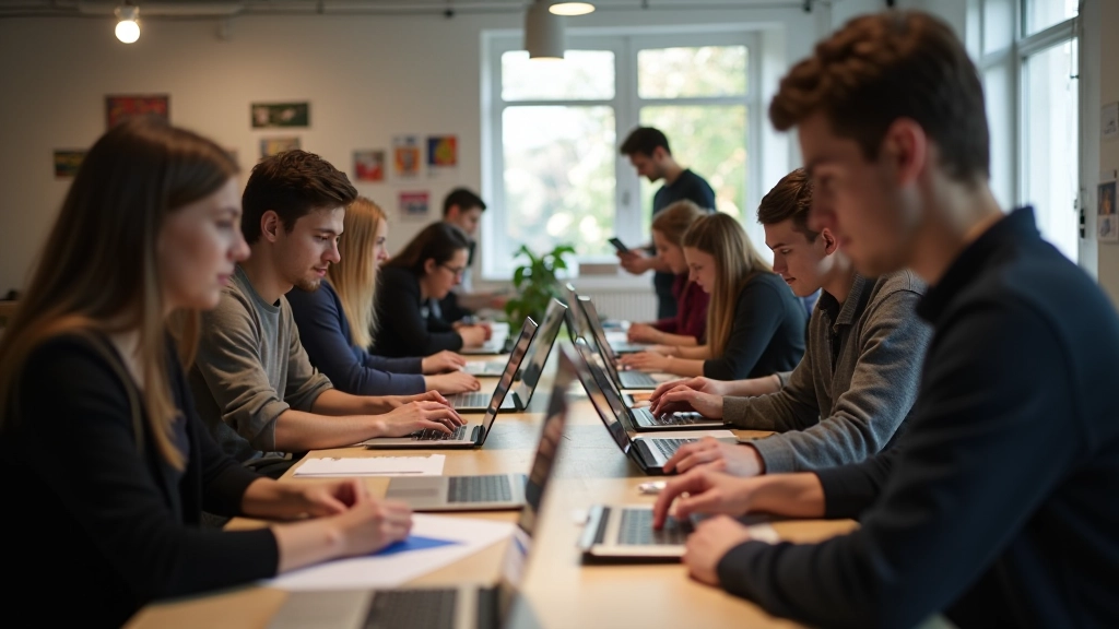 Loovtöötuba Tallinnas, kus noored töötavad koos digitaalsel projektil